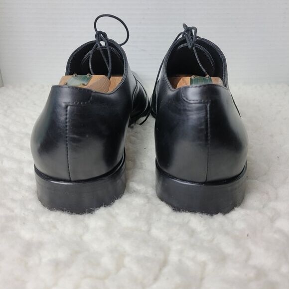 Ermenegildo Zegna Mens Oxford Derby Shoes Size 9.5 Black Torino Leather Cap Toe main image 8